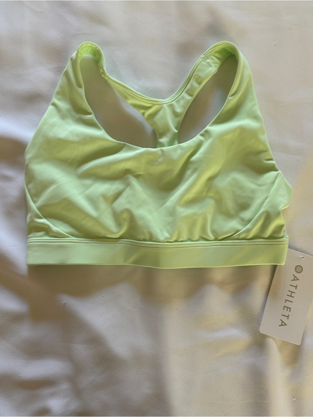 Athleta Ultimate Lime Green Racerback Workout Bra